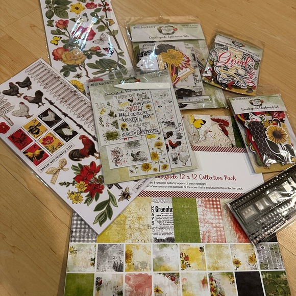 Floral and Farmhouse Country Chic Scrapbook Collection Pack - Picture 1 of 6